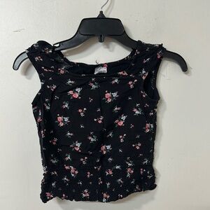 Abercrombie Kids Black Floral Smocked Tank Top